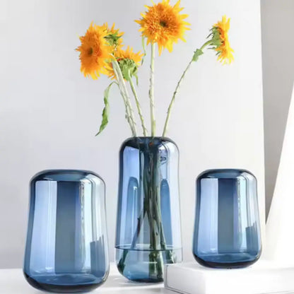 Grand vase en verre bleu