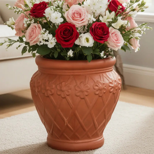 Gros pot de fleur exterieur en terre cuite