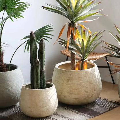 Gros pot de fleur rond