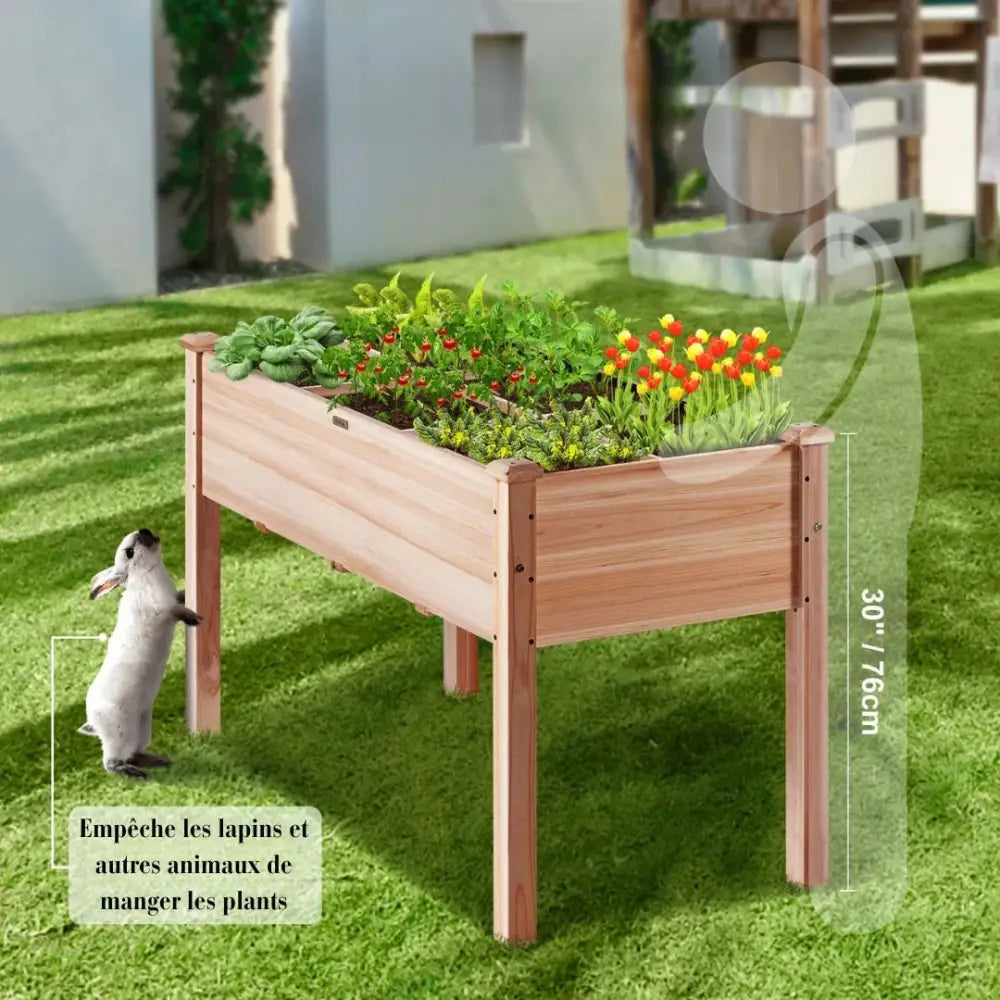 Jardinière en bois sur pied