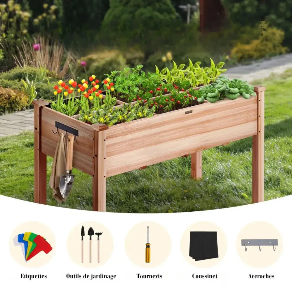 Jardinière en bois sur pied