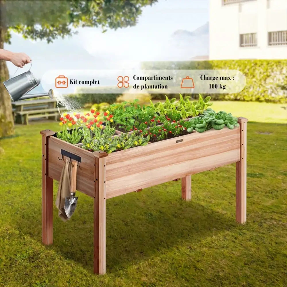 Jardinière en bois sur pied