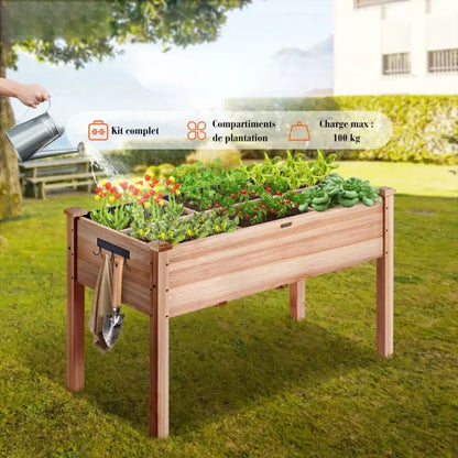 Jardinière en bois sur pied