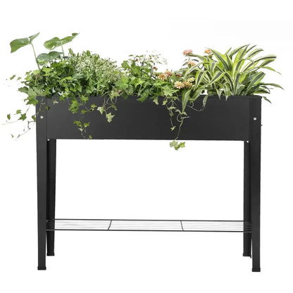 Jardinière noire sur pied