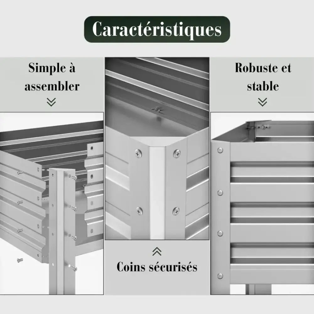 Jardinière rectangulaire sur pied