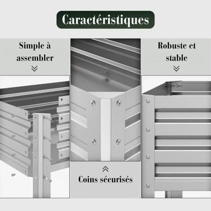 Jardinière rectangulaire sur pied