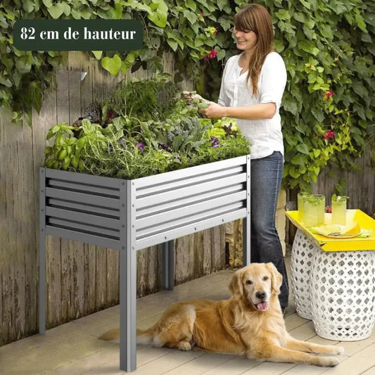Jardinière rectangulaire sur pied