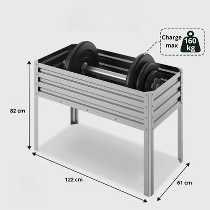 Jardinière rectangulaire sur pied