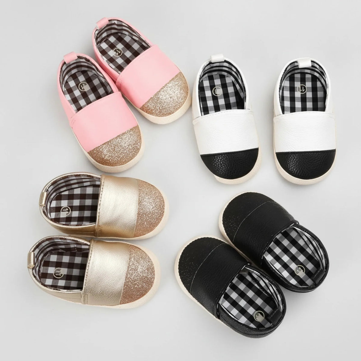 Kido | Mocassins Bébé Fille Bicolores Brillants Souples