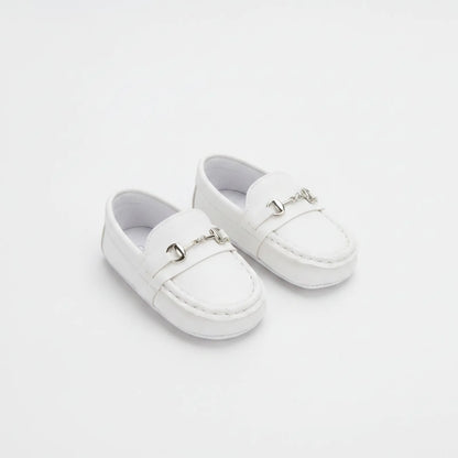 KidoLux Mocassins bébé aspect cuir, mors argenté