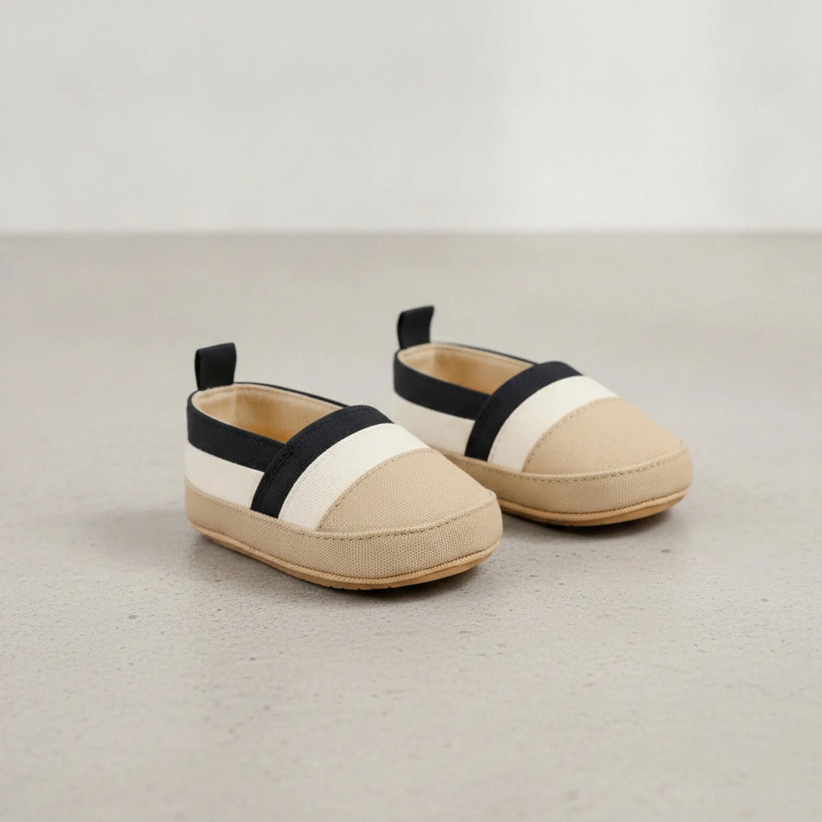 KidoSteps Mocassins Bébé Garçon Toile Rayée Étanche