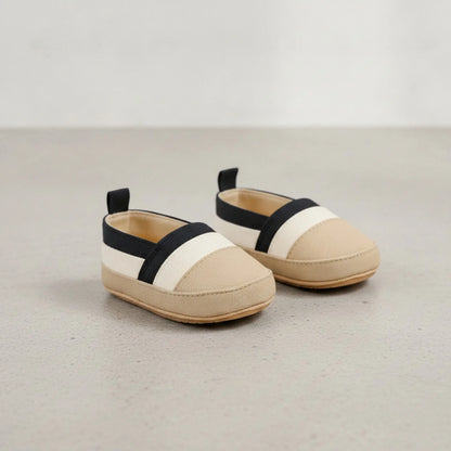 KidoSteps Mocassins Bébé Garçon Toile Rayée Étanche