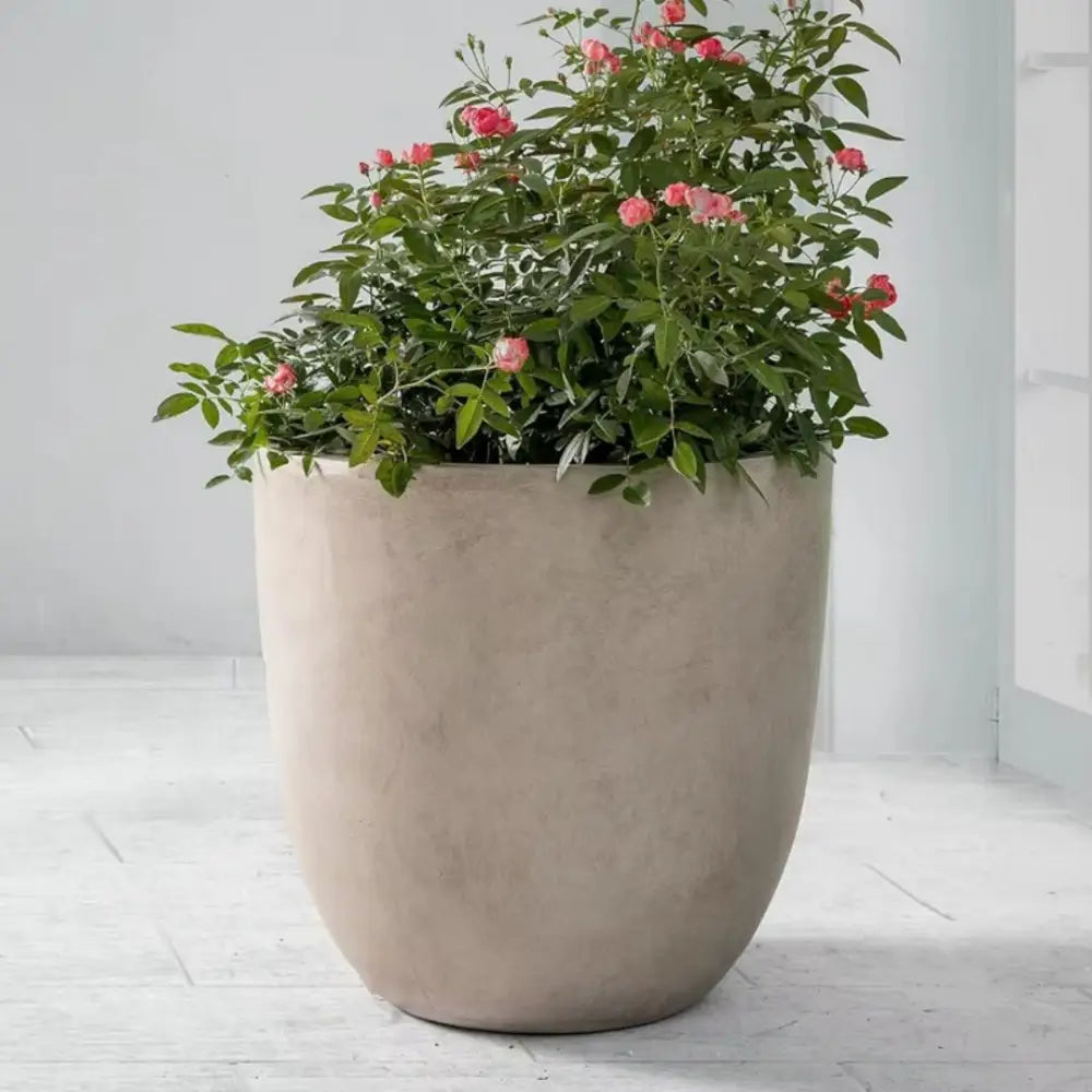 Lot de 3 gros pots de fleurs extérieur en béton