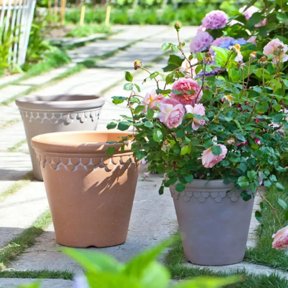 Lot de 3 pot de fleur plastique