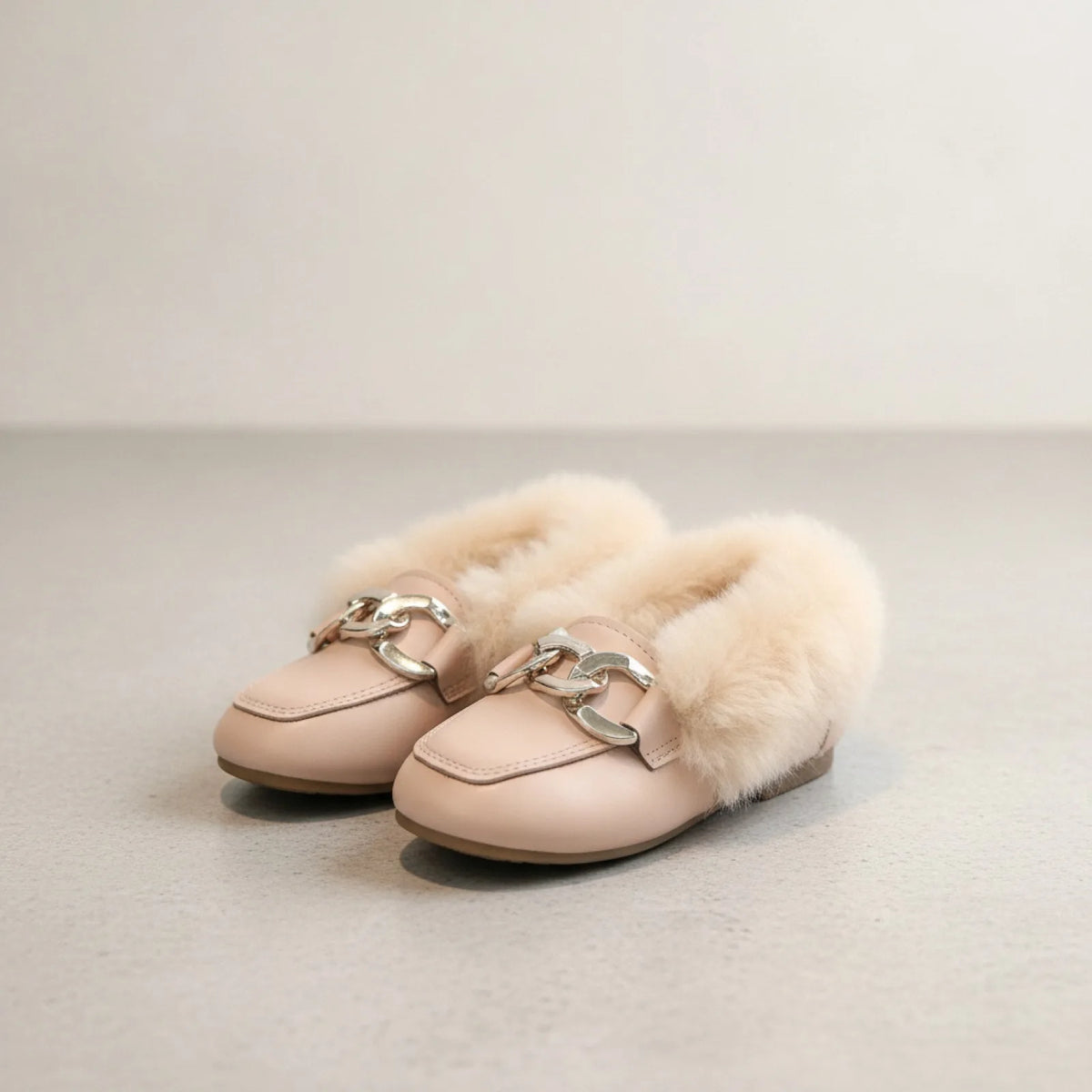 LumaKids Mocassins Fille Laine Douce Hiver Chaudes