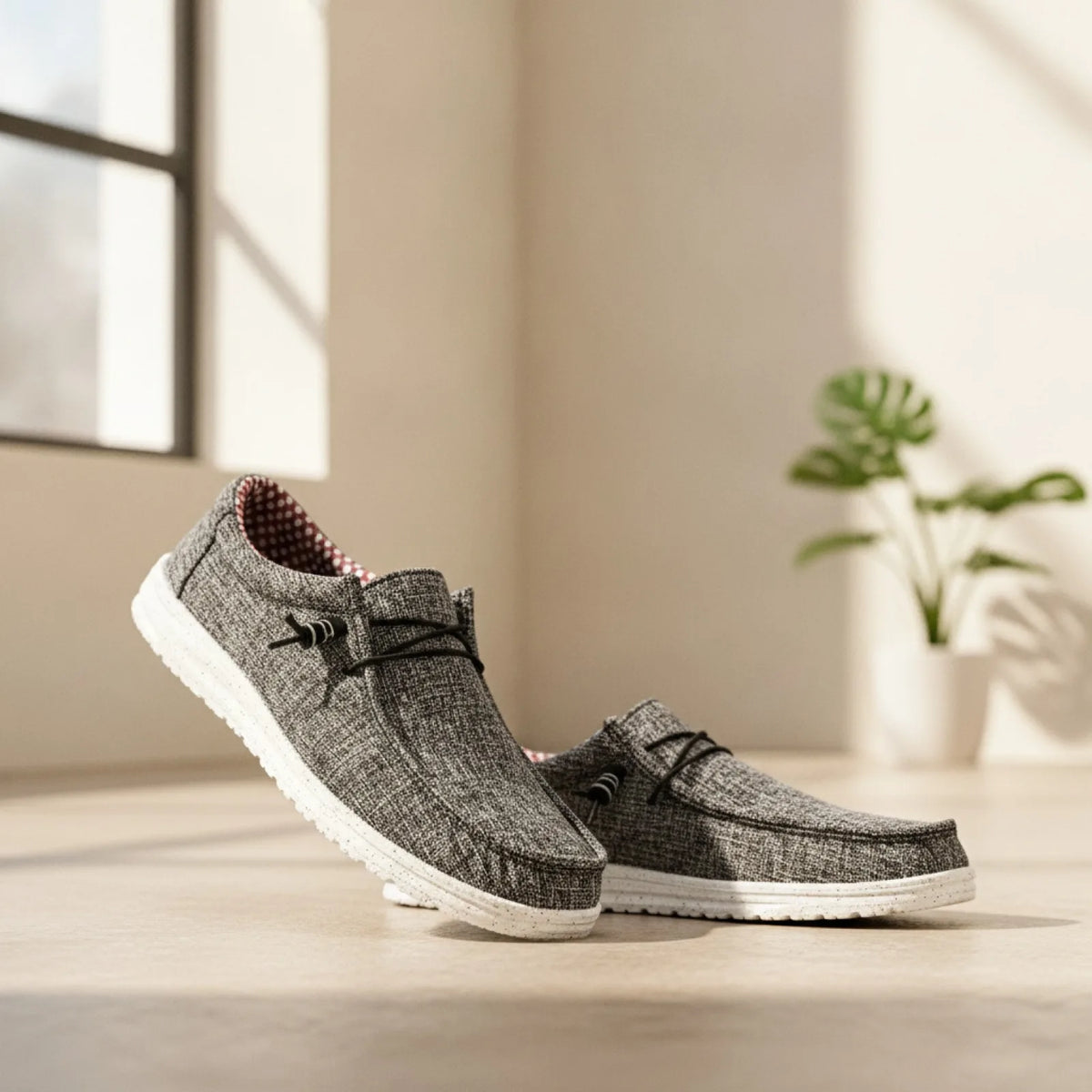 LumenMoc Mocassins Homme Toile Légère Estivale