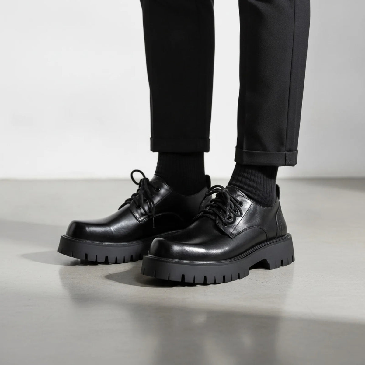 Lux Mocassins Homme Cuir Végan Plateforme Décontractés