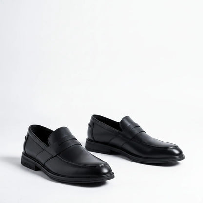 Luxe Mocassins classiques noirs cuir synthétique homme