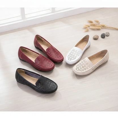 Luxe Mocassins Été Ajourés Confortables Cuir Végan
