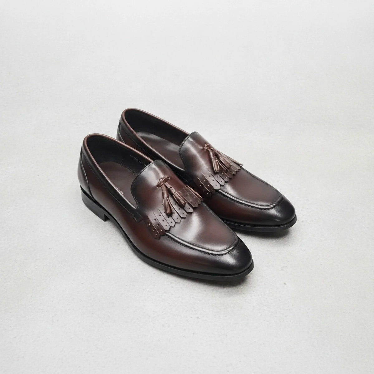 Luxe Mocassins Homme Cuir Brillant à Glands Élégants