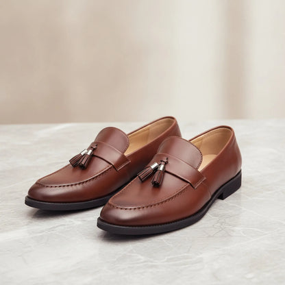 Luxe Mocassins homme cuir végan glands