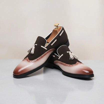Luxe Mocassins Homme Cuir Véritable à Glands Stylés