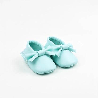 LuxeKid Mocassins bébé fille cuir végan nœud doux