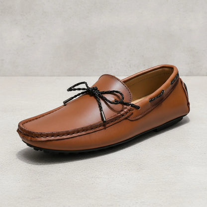 LuxeX Mocassins bateau homme aspect cuir vintage