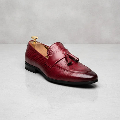 LX Mocassins Homme Style Crocodile à Glands Synthétiques