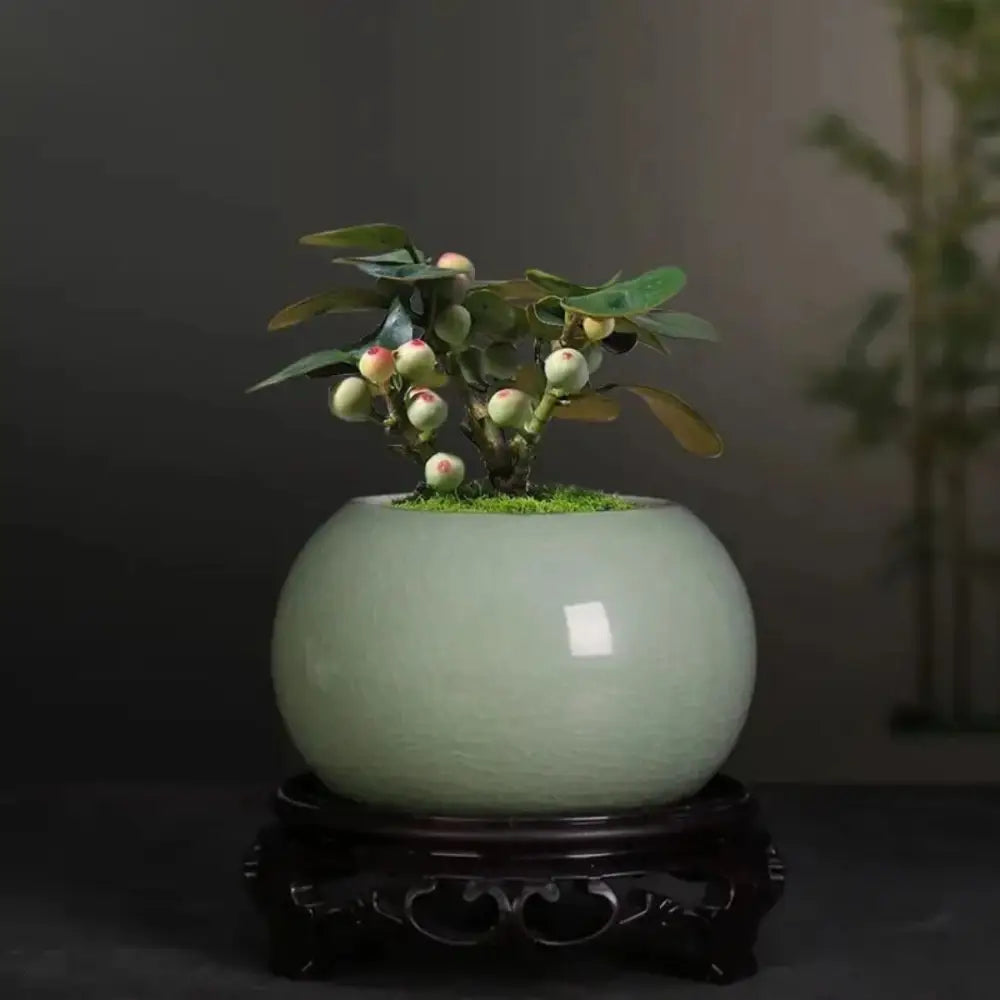 Mini pot de fleur rond en céramique