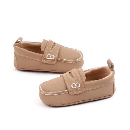 PetitLuxe Mocassins bébé fille cuir souple classiques
