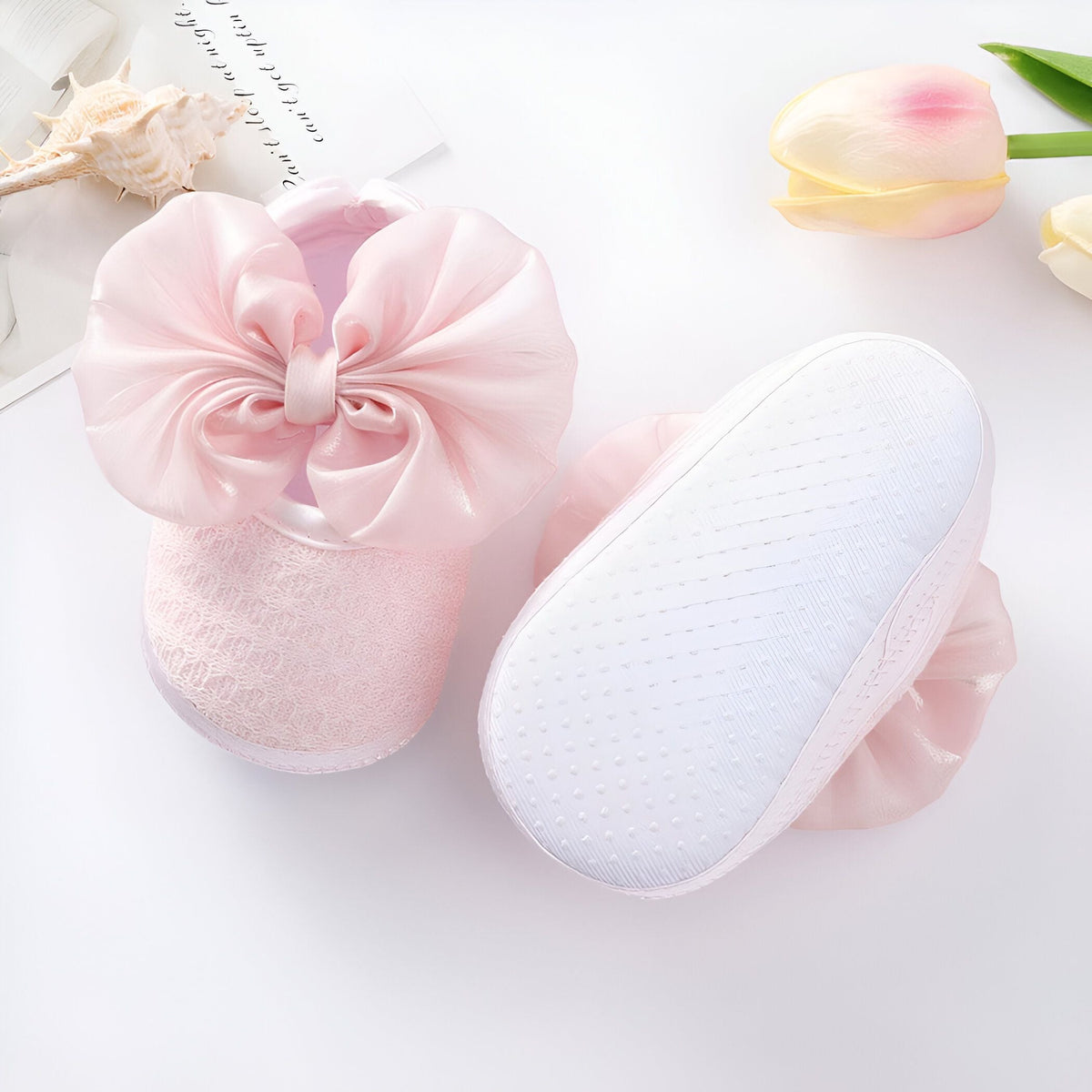 Nova Mocassins Bébé Fille Souples Nœud : Premiers Pas