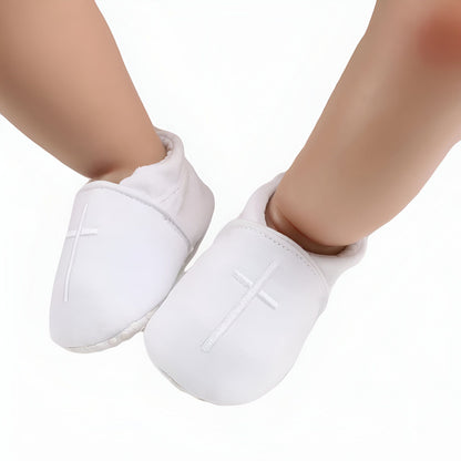 BébéLux Mocassins Bébé Baptême Cuir Synthétique Confort