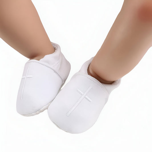BébéLux Mocassins Bébé Baptême Cuir Synthétique Confort