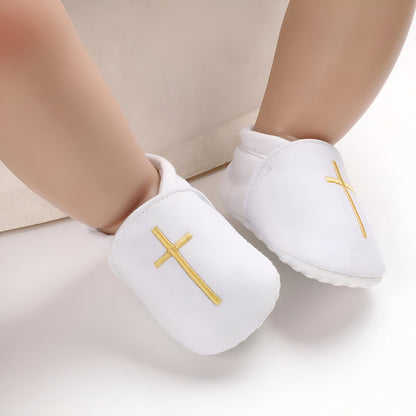 BébéLux Mocassins Bébé Baptême Cuir Synthétique Confort