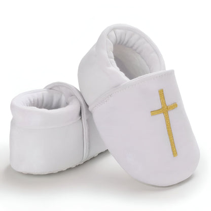 BébéLux Mocassins Bébé Baptême Cuir Synthétique Confort