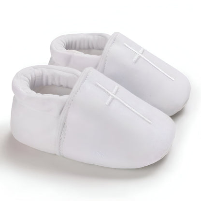 BébéLux Mocassins Bébé Baptême Cuir Synthétique Confort
