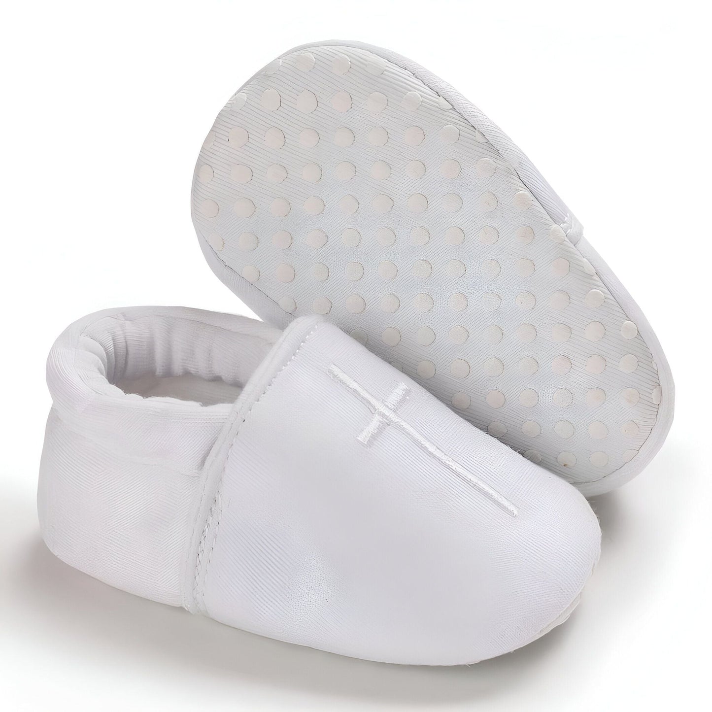 BébéLux Mocassins Bébé Baptême Cuir Synthétique Confort