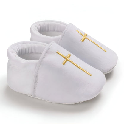 BébéLux Mocassins Bébé Baptême Cuir Synthétique Confort