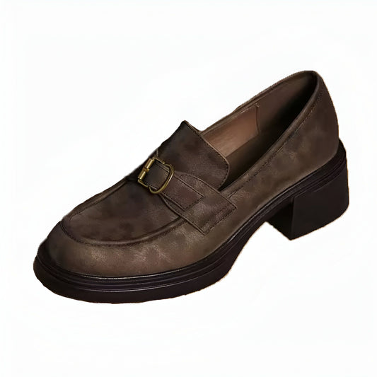 BrandX Mocassins à Talon Simili Cuir Motif Léopard