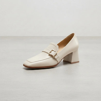 Mocassins Cuir Véritable - Carré Chic Femme