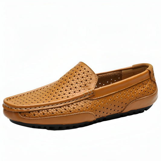 LuxeBrand Mocassins perforés cuir synthétique homme
