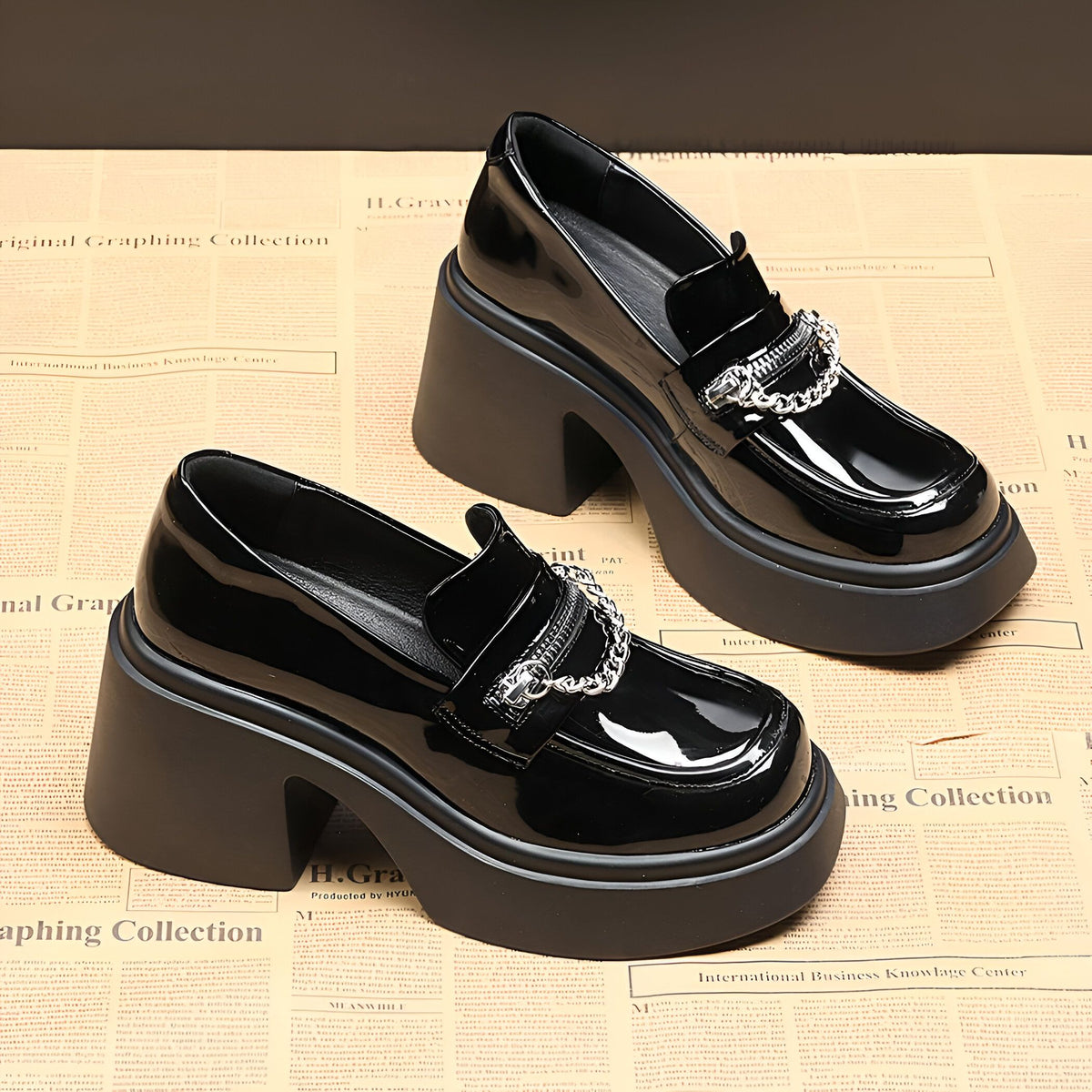 Mocassins Cuir Végan Talons 8cm - Élégance Soignée