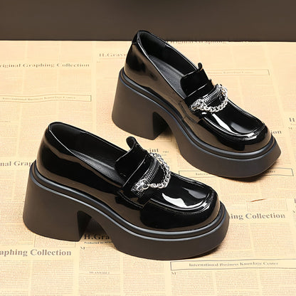 Mocassins Cuir Végan Talons 8cm - Élégance Soignée