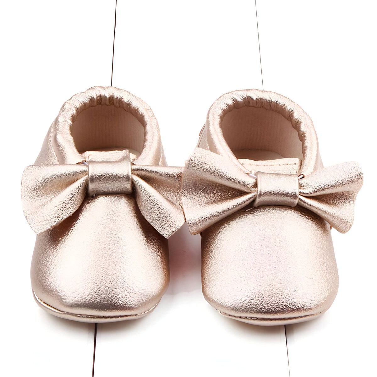 LuxeKid Mocassins bébé fille cuir végan nœud doux