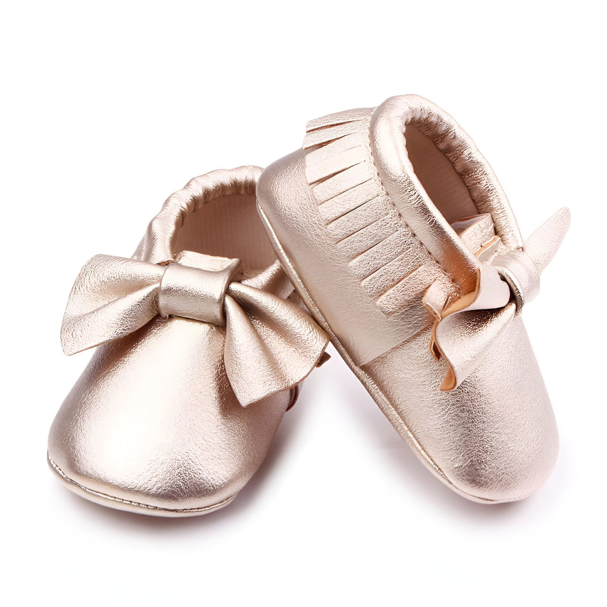 LuxeKid Mocassins bébé fille cuir végan nœud doux