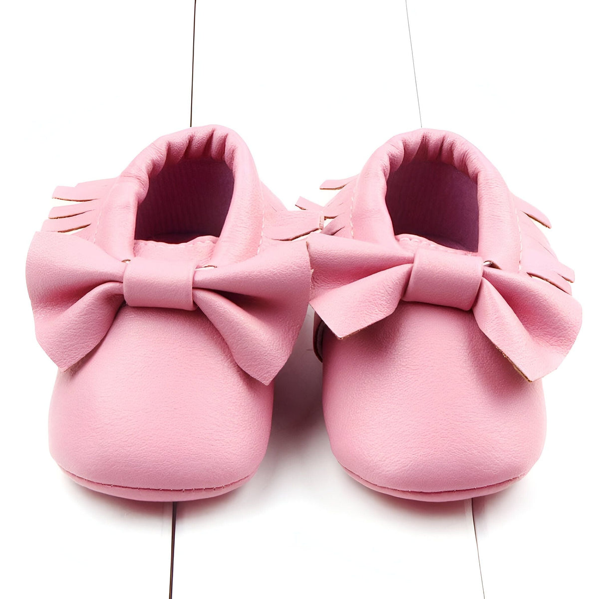 LuxeKid Mocassins bébé fille cuir végan nœud doux
