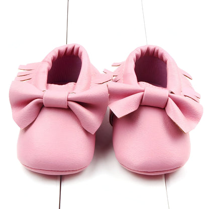 LuxeKid Mocassins bébé fille cuir végan nœud doux
