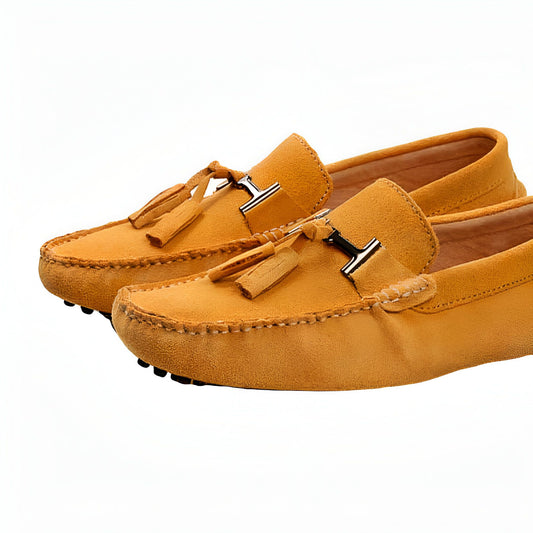 Nova Mocassins daim camel à glands pour homme