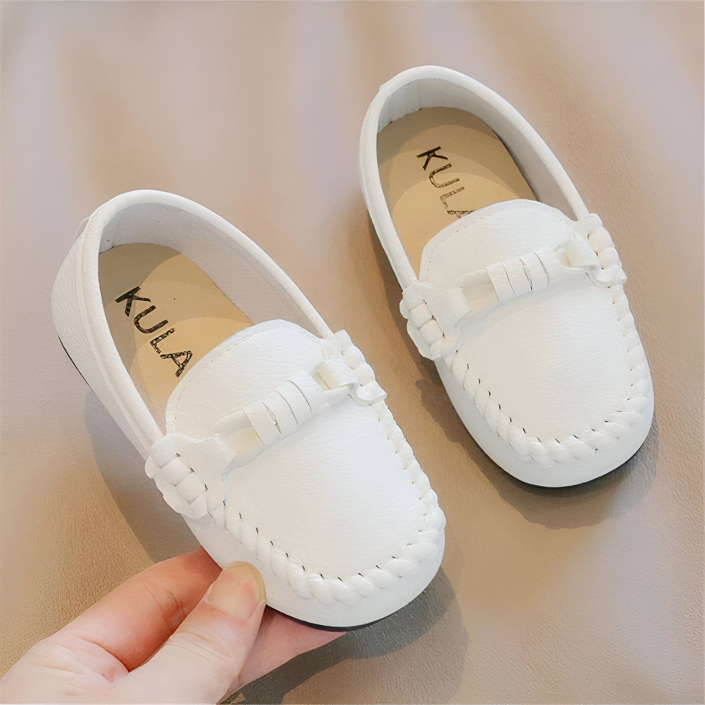 AzurKids Mocassins enfant garçon cuir souple - confort